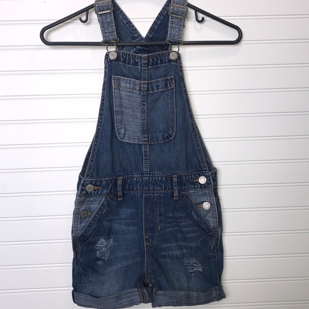 Gap Kids Distressed Denim Overalls Size Small